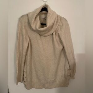 LOFT Cream Cowl Neck Sweater